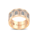 L'Arc de DAVIDOR Ring GM, 18k Rose Gold with Anthracite Lacquered Ceramic and Arcade Diamonds - DAVIDOR