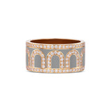 L'Arc de DAVIDOR Ring GM, 18k Rose Gold with Anthracite Lacquered Ceramic and Palais Diamonds - DAVIDOR