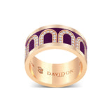 L'Arc de DAVIDOR Ring GM, 18k Rose Gold with Aubergine Lacquered Ceramic and Arcade Diamonds - DAVIDOR