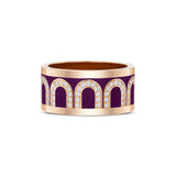 L'Arc de DAVIDOR Ring GM, 18k Rose Gold with Aubergine Lacquered Ceramic and Arcade Diamonds - DAVIDOR