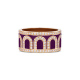 L'Arc de DAVIDOR Ring GM, 18k Rose Gold with Aubergine Lacquered Ceramic and Palais Diamonds - DAVIDOR