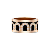 L'Arc de DAVIDOR Ring GM, 18k Rose Gold with Caviar Lacquered Ceramic and Arcade Diamonds - DAVIDOR