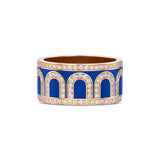 L'Arc de DAVIDOR Ring GM, 18k Rose Gold with Riviera Lacquered Ceramic and Palais Diamonds - DAVIDOR