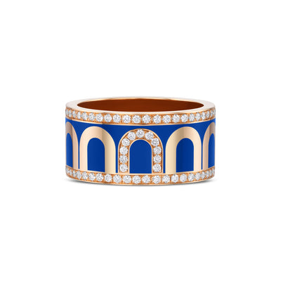 L'Arc de DAVIDOR Ring GM, 18k Rose Gold with Riviera Lacquered Ceramic and Porta Diamonds - DAVIDOR