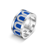 L'Arc de DAVIDOR Ring GM, 18k White Gold with Riviera Lacquered Ceramic and Arcade Diamonds - DAVIDOR