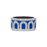 L'Arc de DAVIDOR Ring GM, 18k White Gold with Riviera Lacquered Ceramic and Palais Diamonds - DAVIDOR