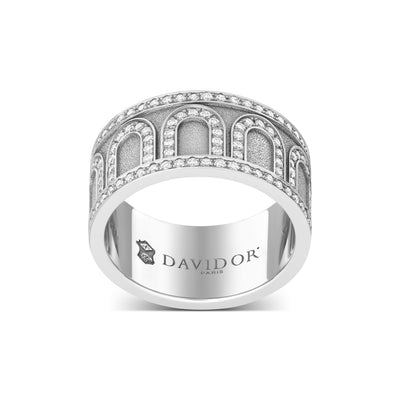L'Arc de DAVIDOR Ring GM, 18k White Gold with Satin Finish and Palais Diamonds - DAVIDOR
