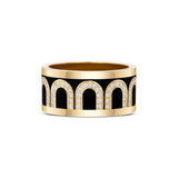 L'Arc de DAVIDOR Ring GM, 18k Yellow Gold with Caviar Lacquered Ceramic and Arcade Diamonds - DAVIDOR