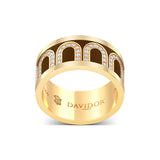 L'Arc de DAVIDOR Ring GM, 18k Yellow Gold with Cognac Lacquered Ceramic and Arcade Diamonds - DAVIDOR