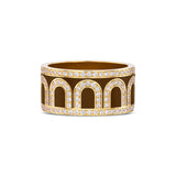 L'Arc de DAVIDOR Ring GM, 18k Yellow Gold with Cognac Lacquered Ceramic and Palais Diamonds - DAVIDOR