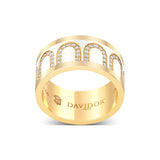 L'Arc de DAVIDOR Ring GM, 18k Yellow Gold with Neige Lacquered Ceramic and Arcade Diamonds - DAVIDOR