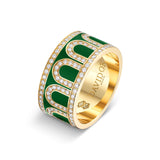 L'Arc de DAVIDOR Ring GM, 18k Yellow Gold with Palais Royal Lacquered Ceramic and Palais Diamonds - DAVIDOR