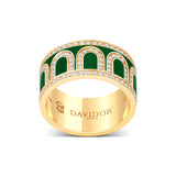 L'Arc de DAVIDOR Ring GM, 18k Yellow Gold with Palais Royal Lacquered Ceramic and Palais Diamonds - DAVIDOR