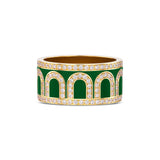 L'Arc de DAVIDOR Ring GM, 18k Yellow Gold with Palais Royal Lacquered Ceramic and Palais Diamonds - DAVIDOR