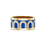 L'Arc de DAVIDOR Ring GM, 18k Yellow Gold with Riviera Lacquered Ceramic and Arcade Diamonds - DAVIDOR