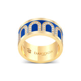 L'Arc de DAVIDOR Ring GM, 18k Yellow Gold with Riviera Lacquered Ceramic and Arcade Diamonds - DAVIDOR