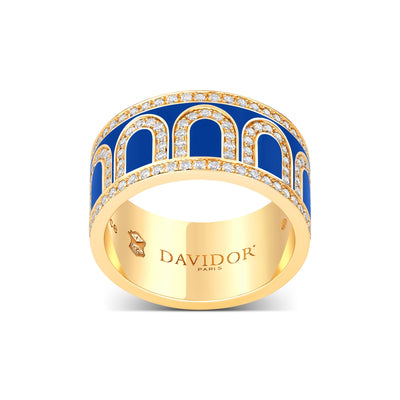 L'Arc de DAVIDOR Ring GM Palais Diamonds, 18k Yellow Gold with Riviera Lacquered Ceramic - DAVIDOR