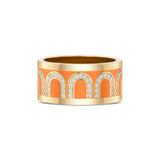 L'Arc de DAVIDOR Ring GM, 18k Yellow Gold with Zeste Lacquered Ceramic and Arcade Diamonds - DAVIDOR