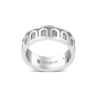L'Arc de DAVIDOR Ring MM, 18k White Gold with Satin Finish