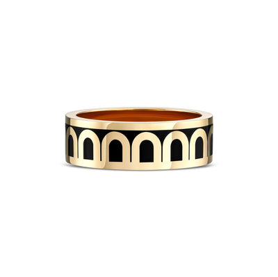 L'Arc de DAVIDOR Ring MM, 18k Yellow Gold with Caviar Lacquered Ceramic - DAVIDOR