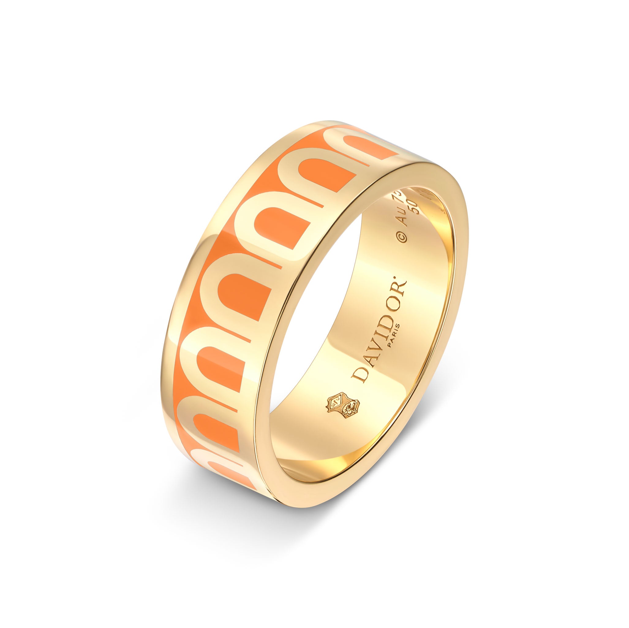 L'Arc de DAVIDOR Ring MM, 18k Yellow Gold with Zeste Lacquered Ceramic - DAVIDOR