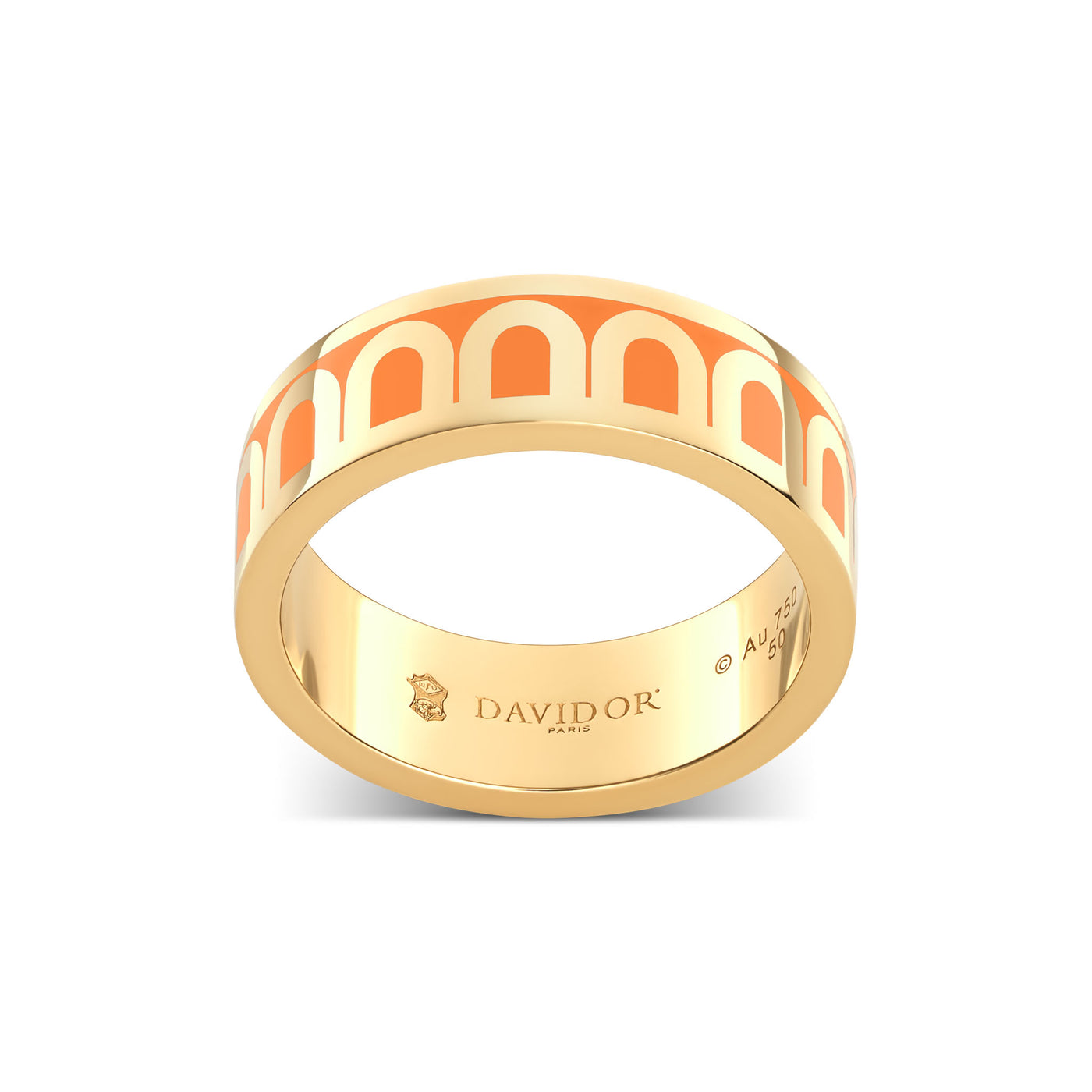 L'Arc de DAVIDOR Ring MM, 18k Yellow Gold with Zeste Lacquered Ceramic - DAVIDOR