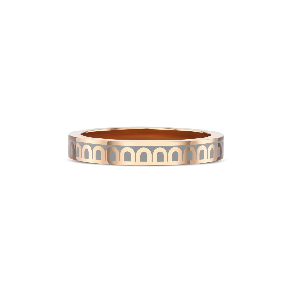 L'Arc de DAVIDOR Ring PM, 18k Rose Gold with Anthracite Lacquered Ceramic - DAVIDOR