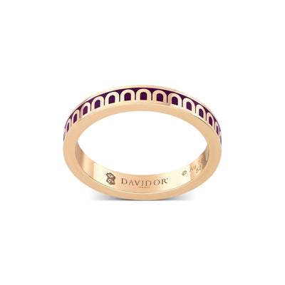 L'Arc de DAVIDOR Ring PM, 18k Rose Gold with Aubergine Lacquered Ceramic - DAVIDOR