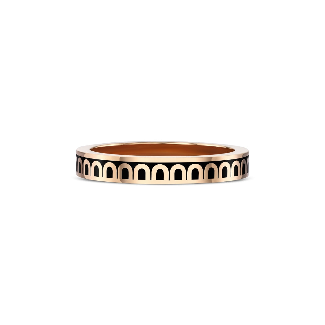 L'Arc de DAVIDOR Ring PM, 18k Rose Gold with Caviar Lacquered Ceramic - DAVIDOR