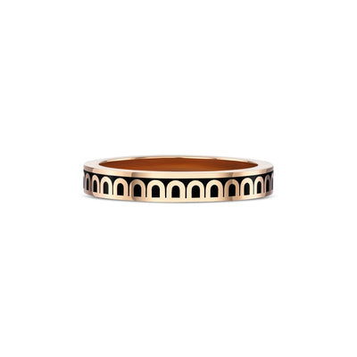L'Arc de DAVIDOR Ring PM, 18k Rose Gold with Caviar Lacquered Ceramic - DAVIDOR