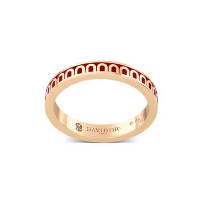 L'Arc de DAVIDOR Ring PM, 18k Rose Gold with DAVIDOR Bordeaux Lacquered Ceramic - DAVIDOR