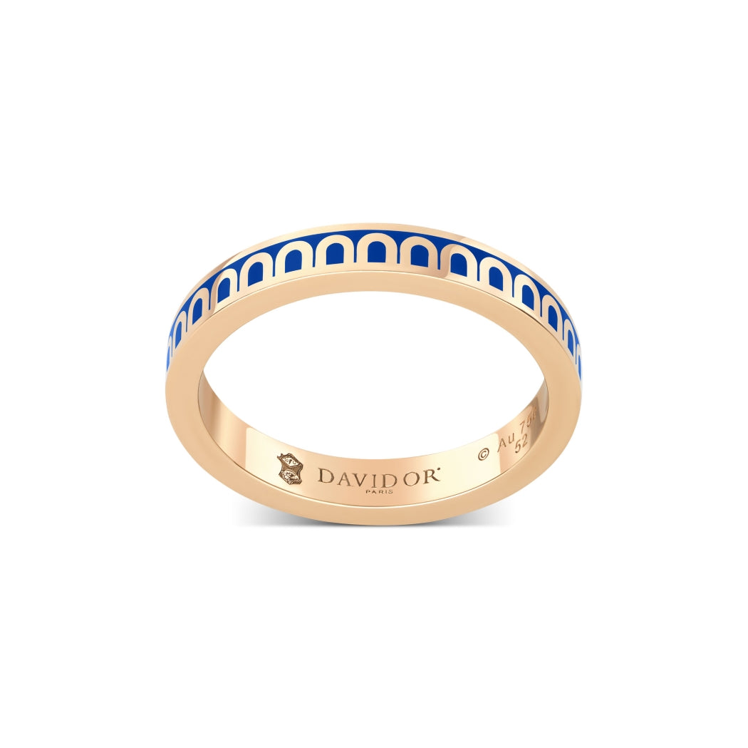 L'Arc de DAVIDOR Ring PM, 18k Rose Gold with Riviera Lacquered Ceramic - DAVIDOR