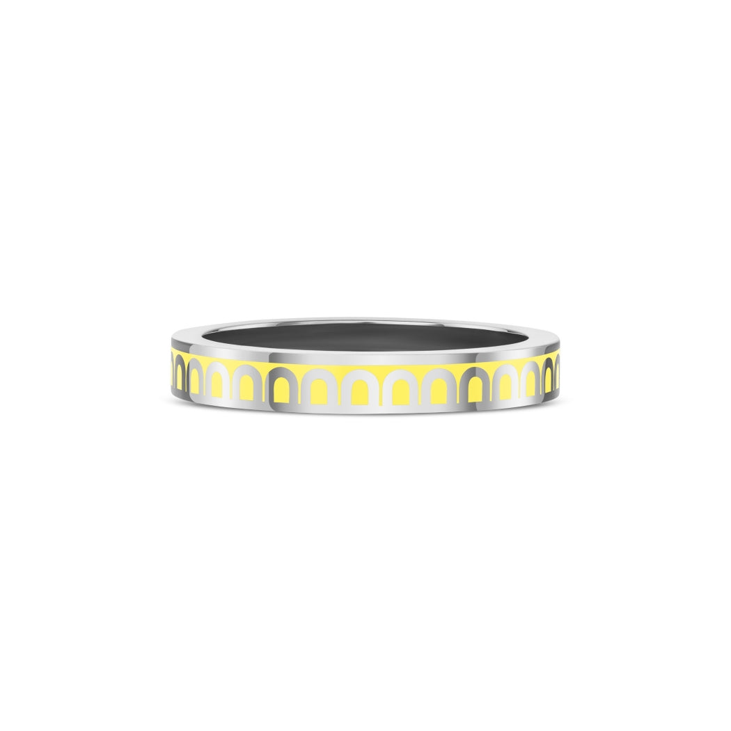 L'Arc de DAVIDOR Ring PM, 18k White Gold with Limoncello Lacquered Ceramic - DAVIDOR