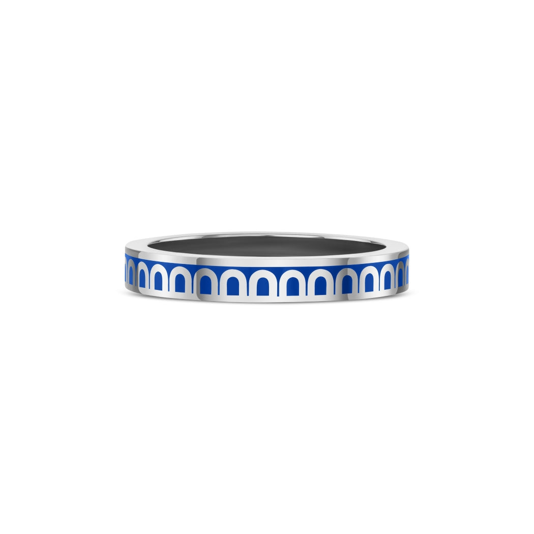 L'Arc de DAVIDOR Ring PM, 18k White Gold with Riviera Lacquered Ceramic - DAVIDOR