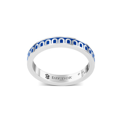 L'Arc de DAVIDOR Ring PM, 18k White Gold with Riviera Lacquered Ceramic - DAVIDOR