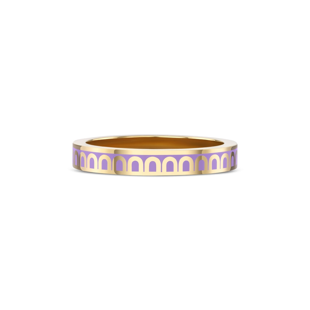 L'Arc de DAVIDOR Ring PM, 18k Yellow Gold with Lavande Lacquered Ceramic - DAVIDOR