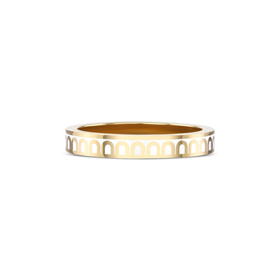 L'Arc de DAVIDOR Ring PM, 18k Yellow Gold with Neige Lacquered Ceramic - DAVIDOR