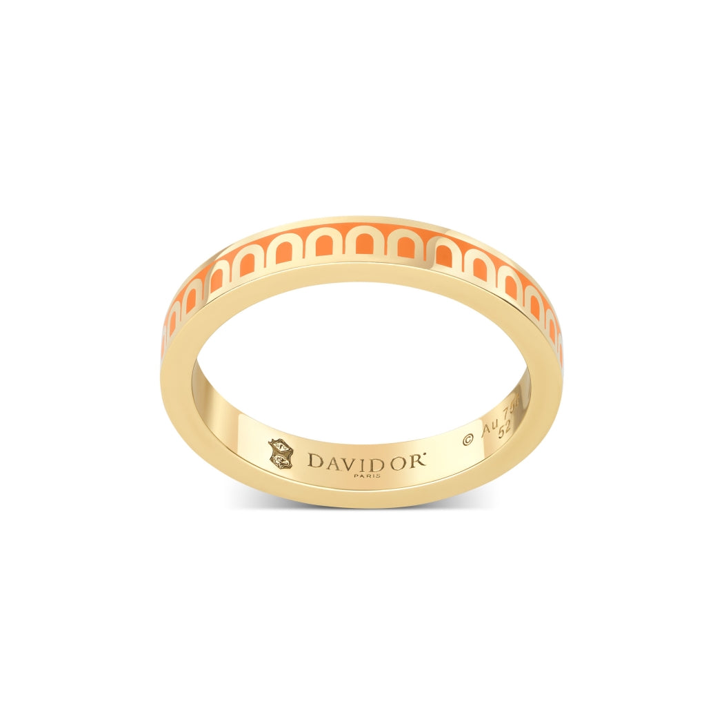 L'Arc de DAVIDOR Ring PM, 18k Yellow Gold with Zeste Lacquered Ceramic - DAVIDOR