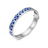 L'Arc de DAVIDOR Bangle MM, 18k White Gold with Lacquered Ceramic and Colonnato Diamonds - DAVIDOR