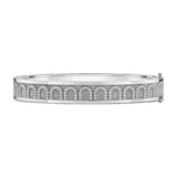 L'Arc de DAVIDOR Bangle MM, 18k White Gold with Satin Finish and Arcade Diamonds - DAVIDOR