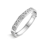 L'Arc de DAVIDOR Bangle MM, 18k White Gold with Satin Finish and Colonnato Diamonds - DAVIDOR