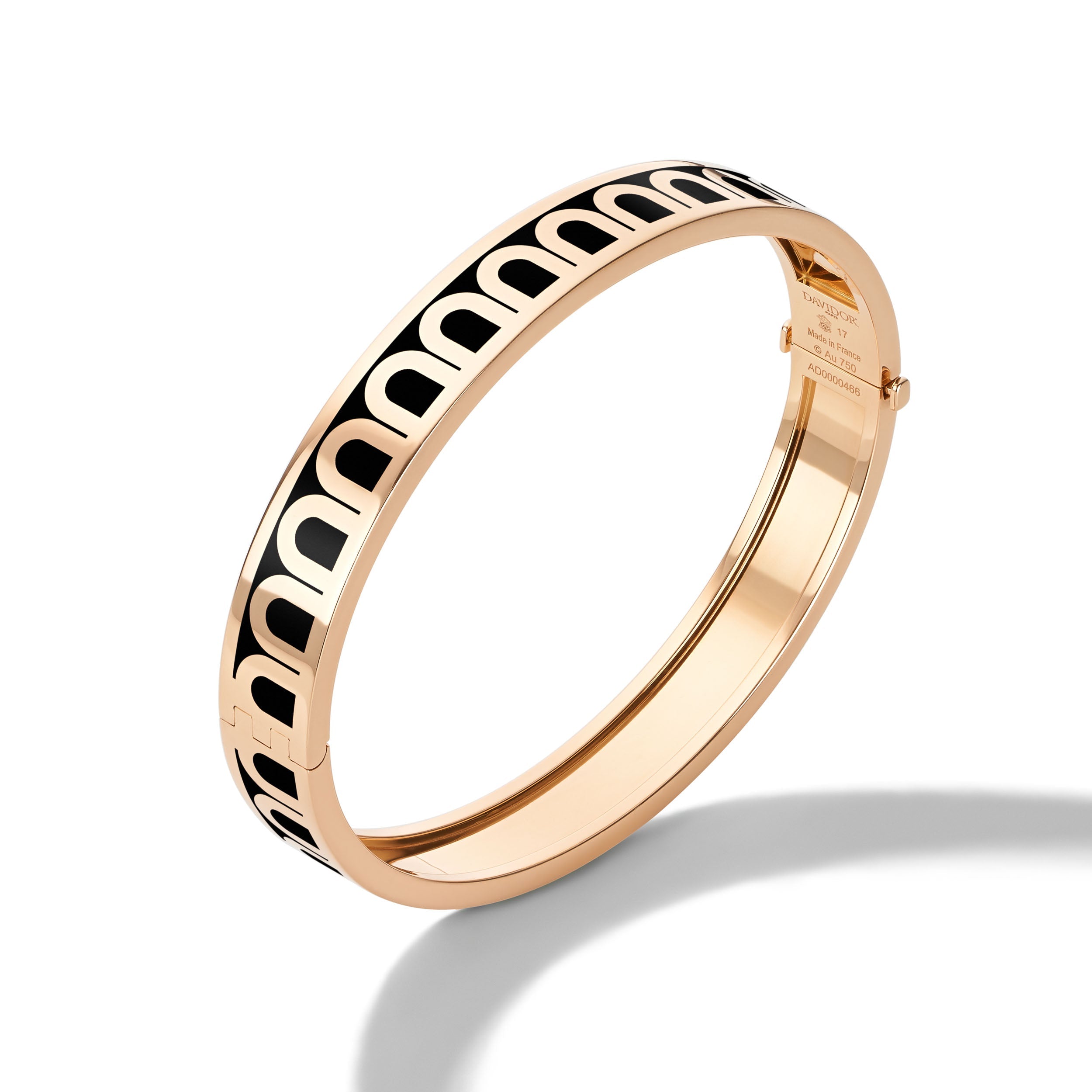 L'Arc de DAVIDOR Bangle MM, 18k Rose Gold with Lacquered Ceramic - DAVIDOR