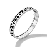 L'Arc de DAVIDOR Bangle MM, 18k White Gold with Lacquered Ceramic - DAVIDOR