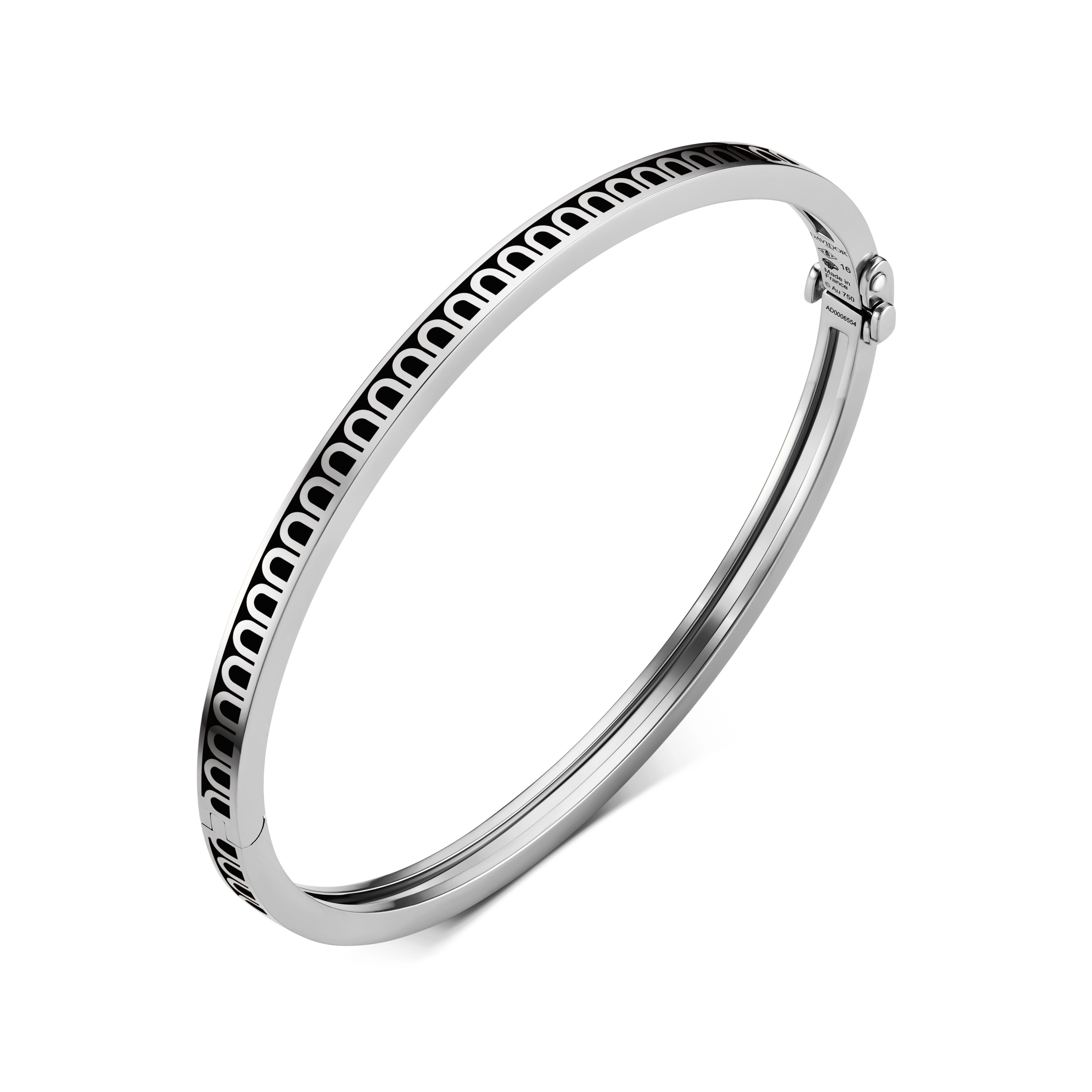 L'Arc de DAVIDOR Bangle Mini, 18k White Gold with Lacquered Ceramic - DAVIDOR