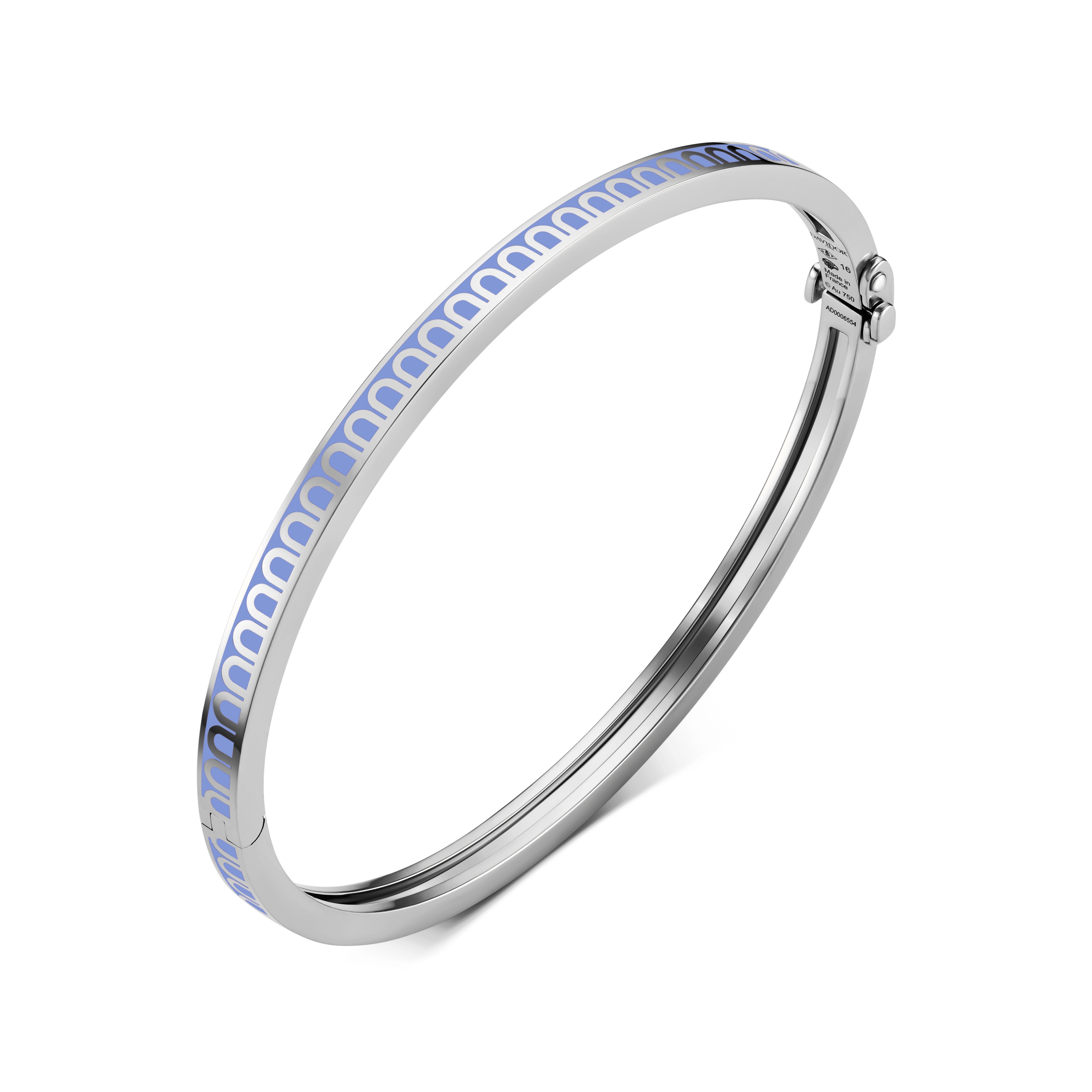 L'Arc de DAVIDOR Bangle Mini, 18k White Gold with Lacquered Ceramic - DAVIDOR