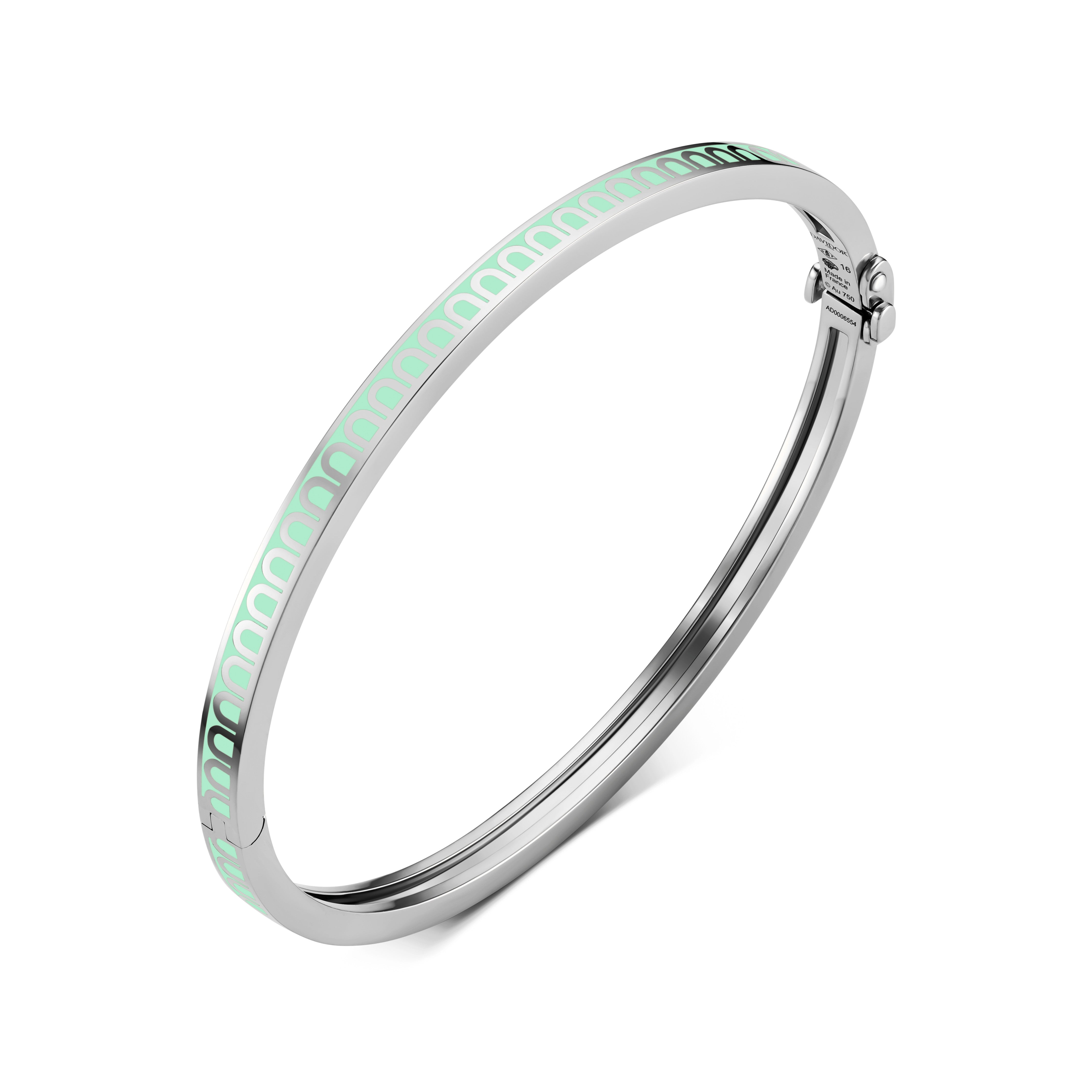 L'Arc de DAVIDOR Bangle Mini, 18k White Gold with Lacquered Ceramic - DAVIDOR