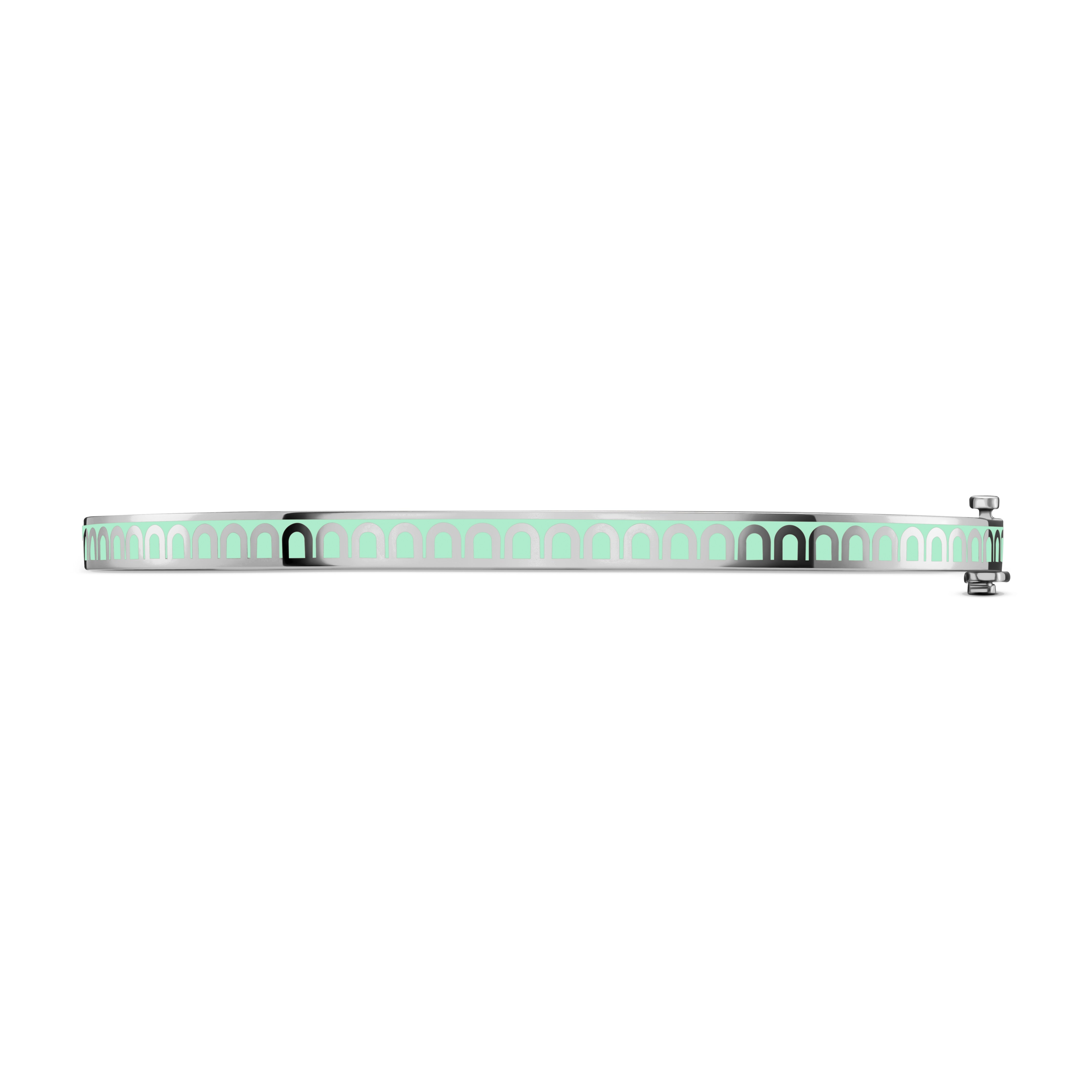 L'Arc de DAVIDOR Bangle Mini, 18k White Gold with Lacquered Ceramic - DAVIDOR