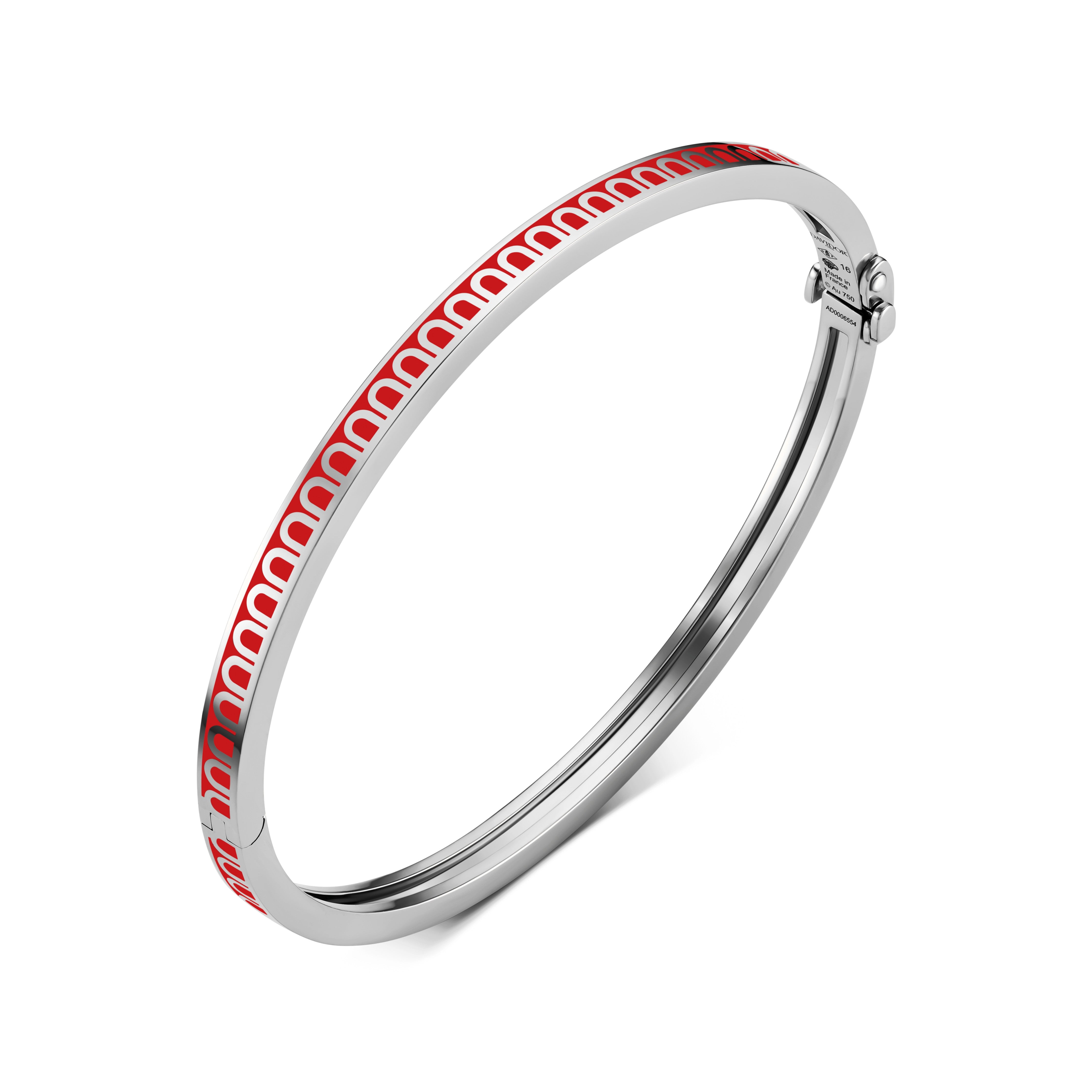 L'Arc de DAVIDOR Bangle Mini, 18k White Gold with Lacquered Ceramic - DAVIDOR