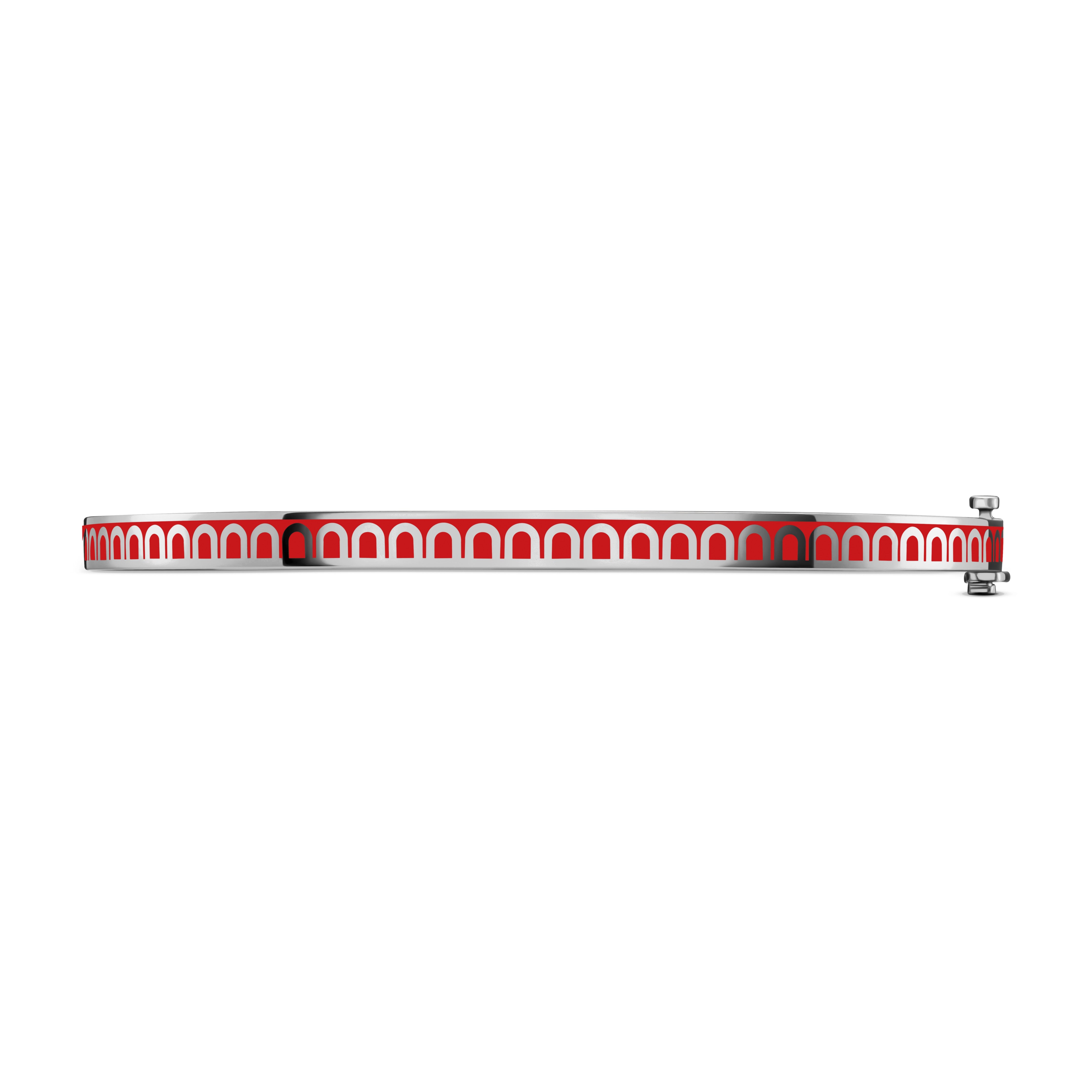 L'Arc de DAVIDOR Bangle Mini, 18k White Gold with Lacquered Ceramic - DAVIDOR
