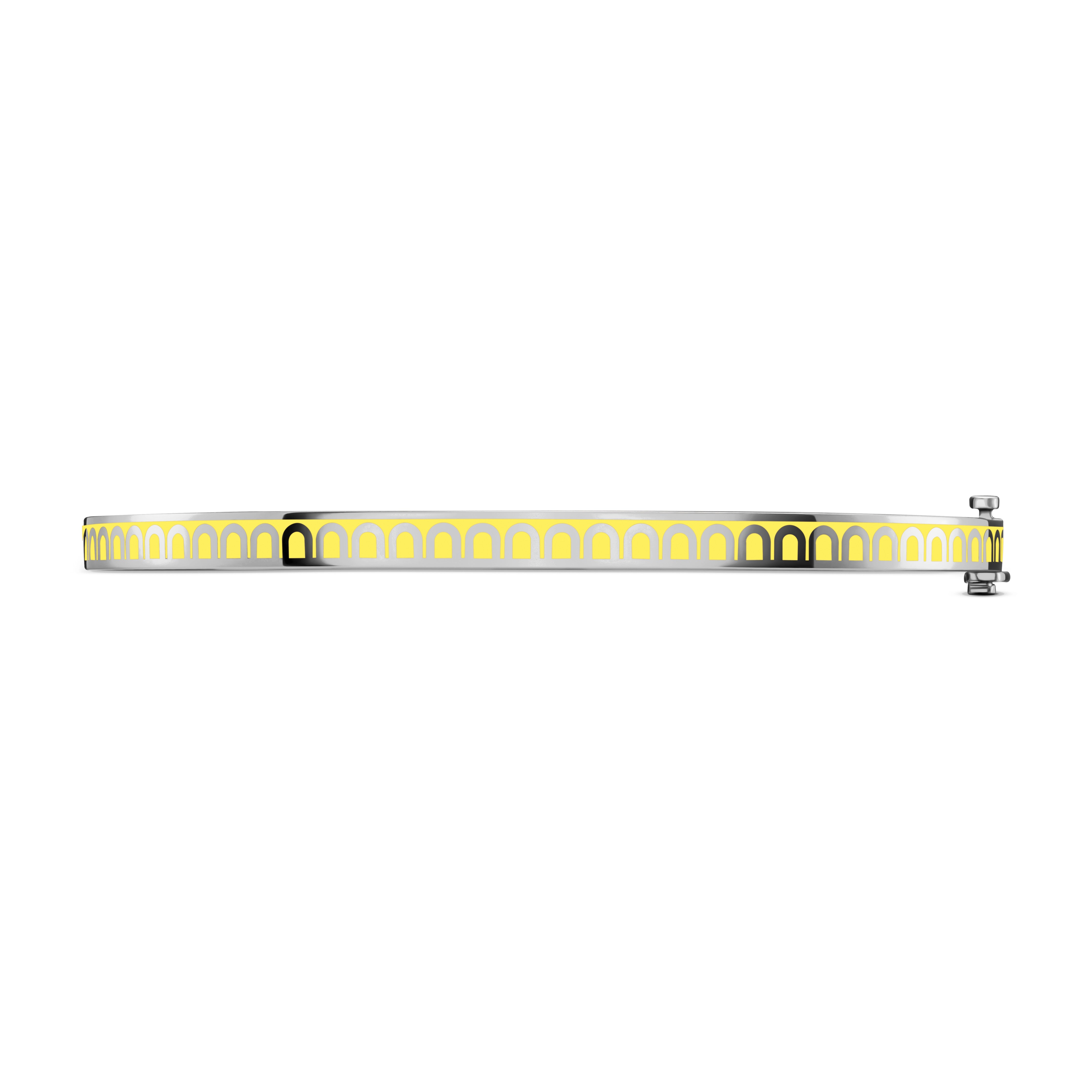 L'Arc de DAVIDOR Bangle Mini, 18k White Gold with Lacquered Ceramic - DAVIDOR